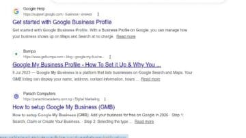 Google Business Profile listing.