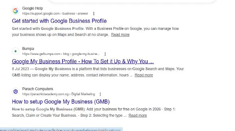 Google Business Profile listing.